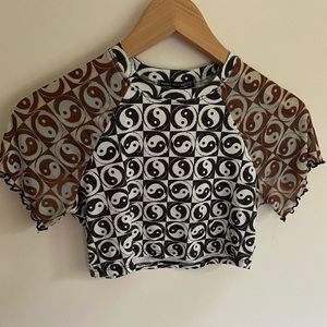 Cropped Yin and Yang Baby Tee